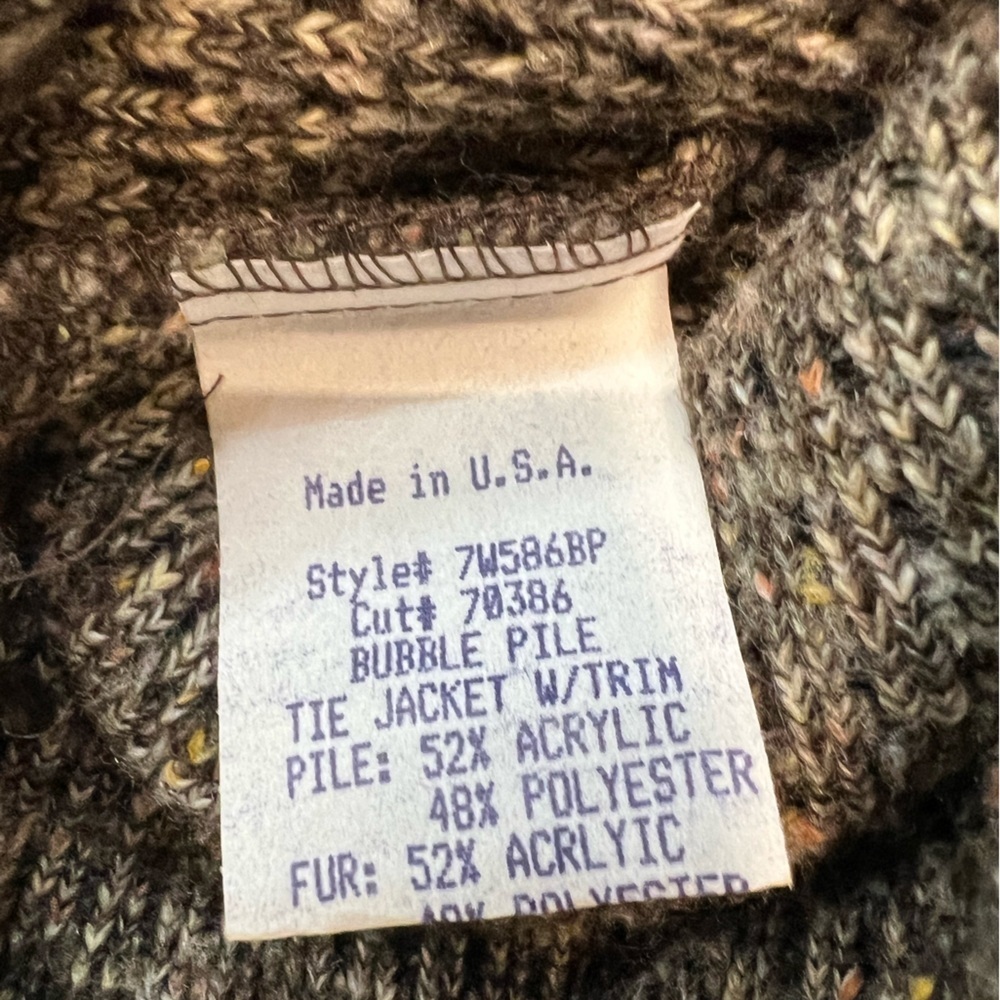 True Grit Sherpa Trim‎ Cardigan Size M - Picture 9 of 11